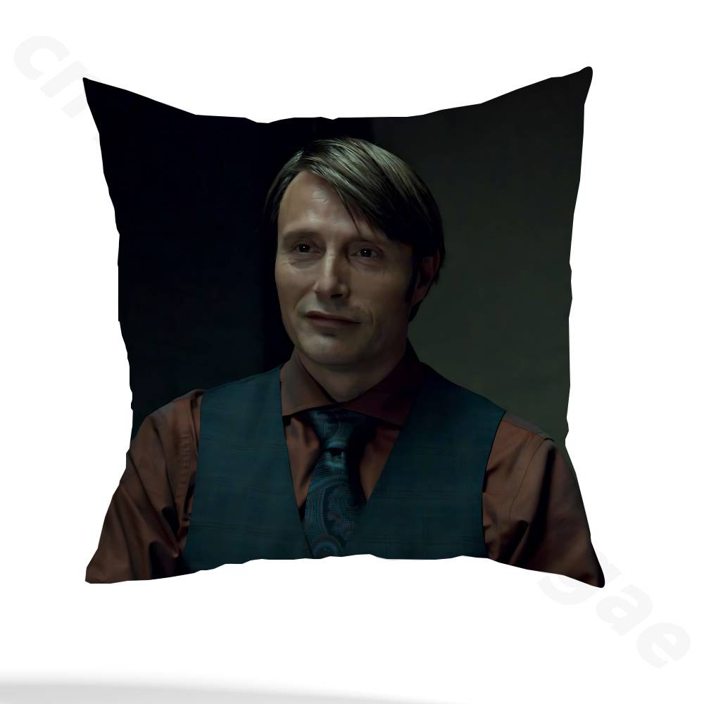 H-Hannibal Mads Mikkelsen pillowcase casual style decoration, suitable for home decoration (excluding pillow core)
