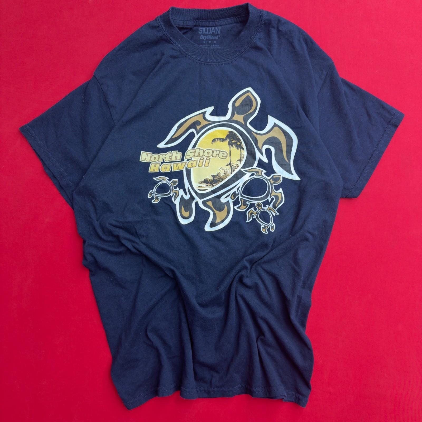 VTG Y2K Surf Gilda North Shore Hawaii Sea Turtle Graphic Shirt Navy Blue Mens M XXXXL