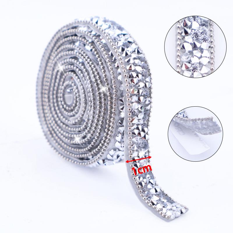 Self-Adhesive Sparkling Resin Diamond Color Ribbon, Totaling 2.5 Yards, Suitable for Crafts, Phone Gifts, Wedding, And Party Decorations