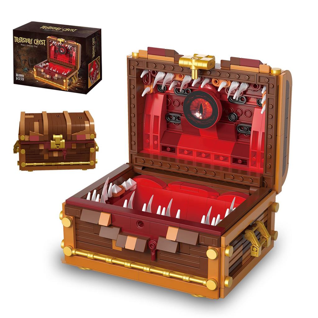 531PCS Dungeons Monster Treasure Chest Building Blocks Set Dark Souls Creative Monster Box Brick Desktop Ornament Toys Gifts