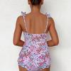 2025 Women's European & American Printed Skirted Bikini Set - Two-Piece Sling Swimsuit for Beach & Hot Springs