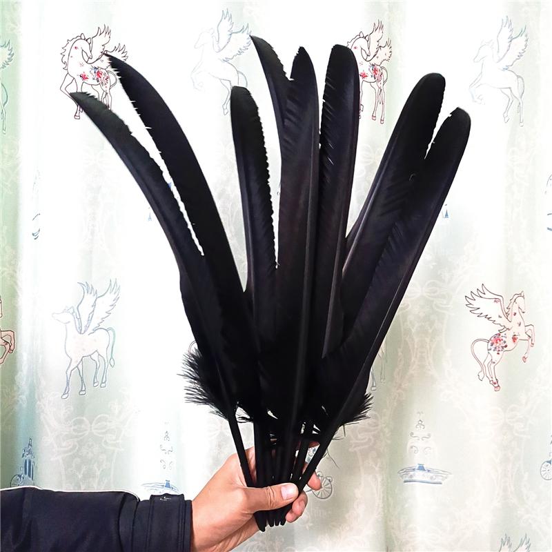 10Pcs/Lot Natural Eagle Feathers For Crafts 40-60Cm Long Black Big Birds Feather Party Accessories Carnival Holiday Decoration