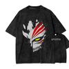 Hot-blooded Anime Bleach Kurosaki Ichigo Graphic Print T-Shirt Men Women Vintage Washed Cotton Summer New Tee Streetwear Y2K Fashion Oversized Top