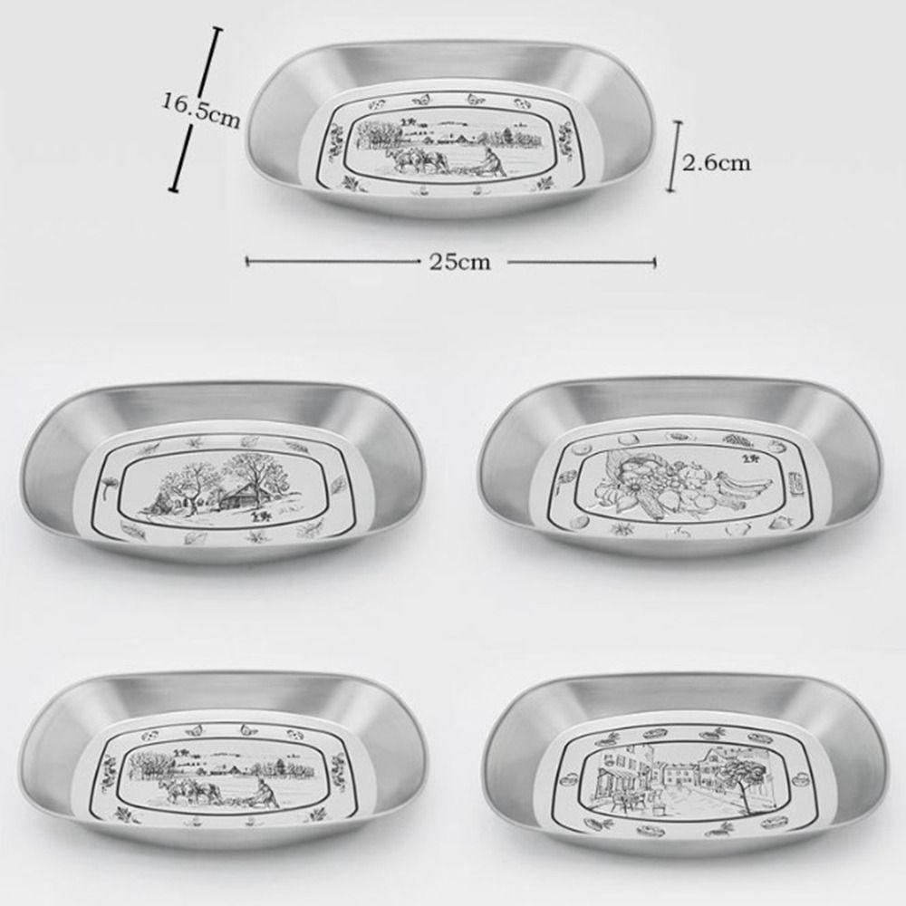 6 stylů Retro talíř na ovoce Ekologický malý podnos Venkovní kempování