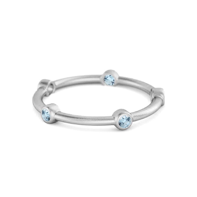 

Blue Topaz Round Stackable Ring – Sterling Silver 11.5 біле золото кольору
