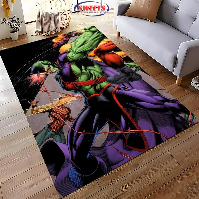 New Shelves! DC Martian Manhunter Carpet,Living Room Bedroom Office Area Children's Room of Choice,Non-slip Machine Washable Mat