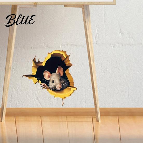 Cute Mouse Wall Stick Decal Sticker Easy Realistic Art 3D Peel And Waterproof Home Renovation Decals PVC for Bedroom