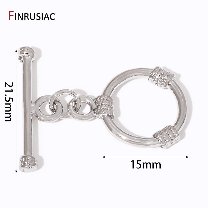 

18K Gold Plated Stripe Toggle End Clasps,Brass OT Connectors Clasps For DIY Necklace Bracelet Making Supplies 2 Sets