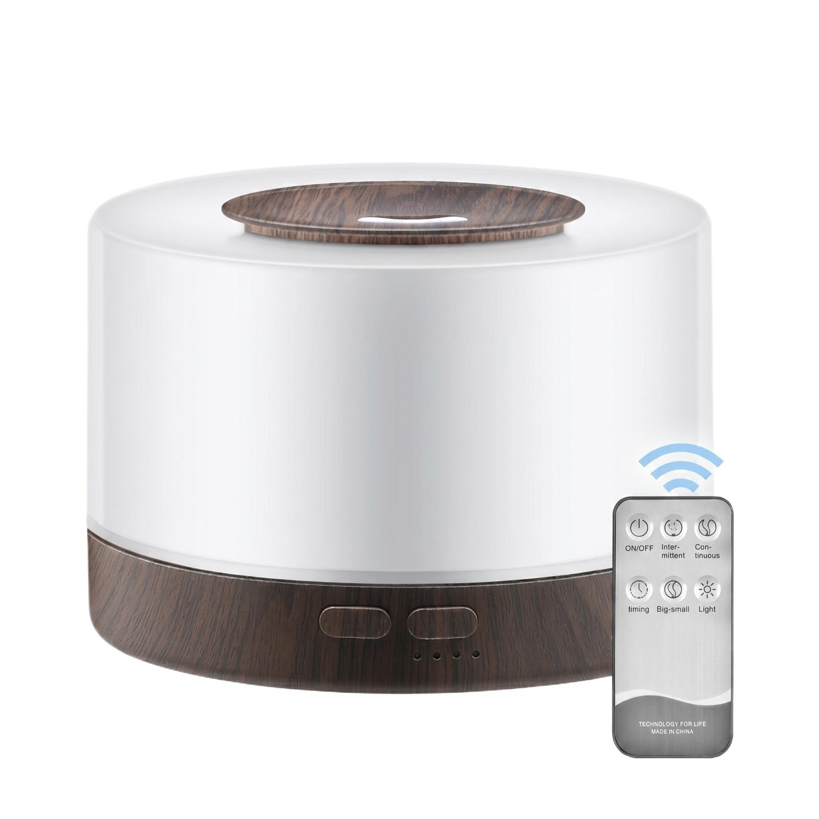 

Ultrasonic Aroma Diffuser Remote Control Wood Grain Humidifier 500ML Capacity Home Desktop Air Purifier with Seven Color LED Lights US Plug one size коричневий