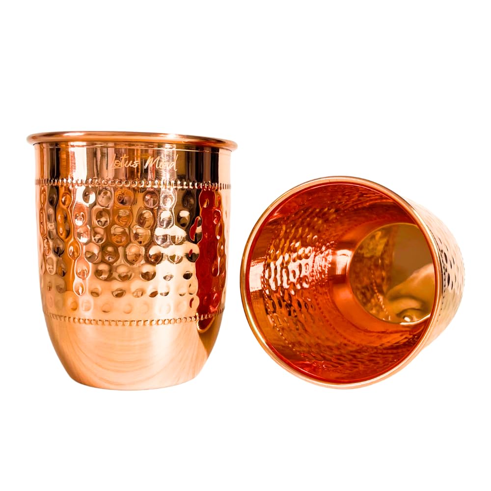 

Безопасная доставка по стране Медная кружка стакан стакан набор стаканов Аюрведическая Чистая медь Индия Здоровая Ручной ковки (500мл) золотой