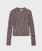 NOIRER FOR WOMAN Multi-Color Ribbed Crop Knit (Multi-Navy)