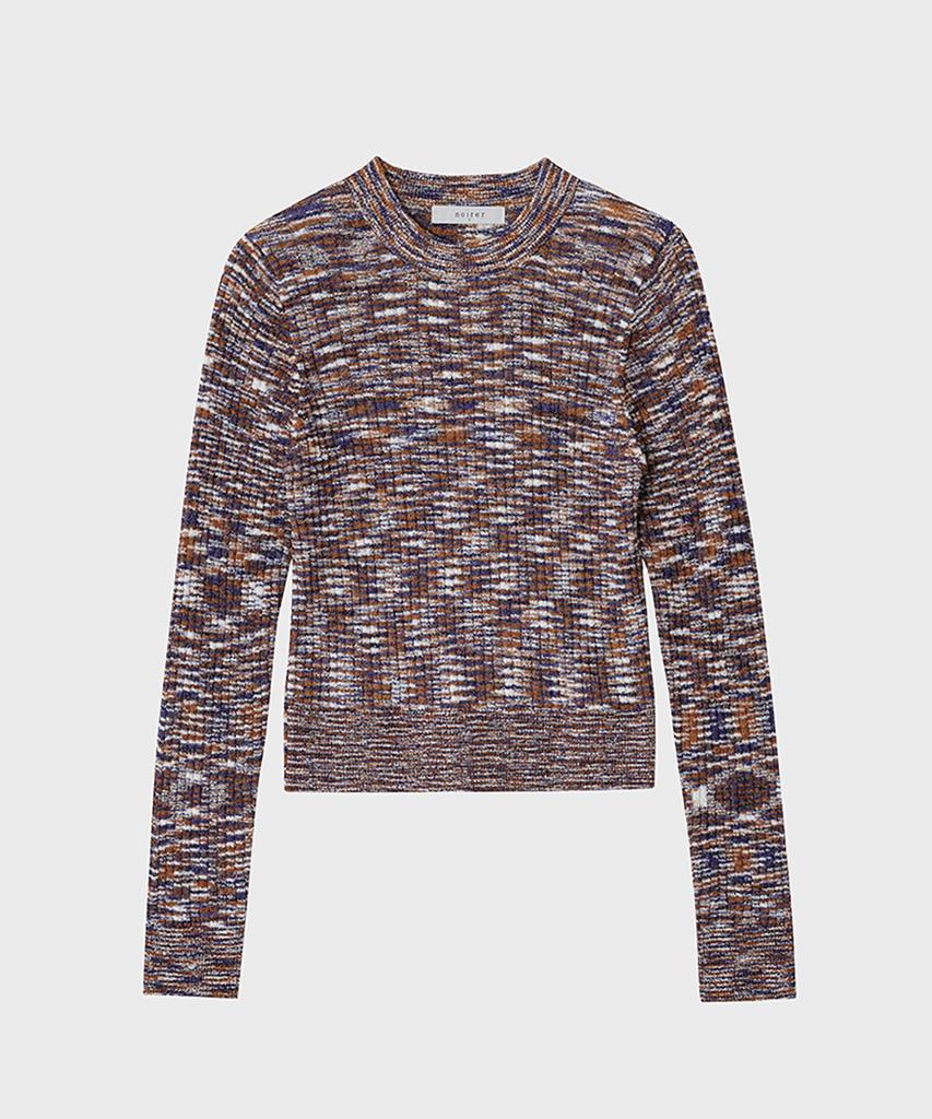 NOIRER FOR WOMAN Multi-Color Ribbed Crop Knit (Multi-Navy)