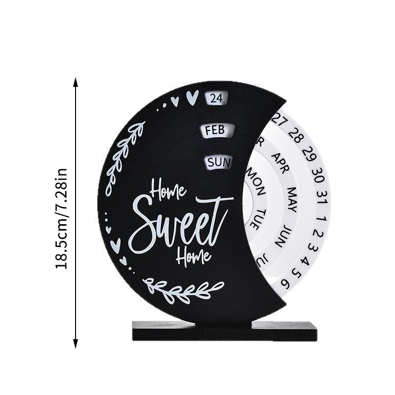 Perpetual Calendar, Wooden Disc Perpetual Desk Calendar, Wooden Disc Calendar, Manual Rotating Wooden Block Calendar For Home