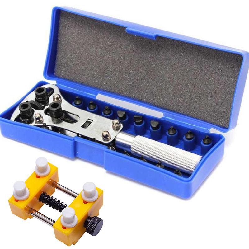 4pcs Adjustable Screw Back Remover Wrench Steel Watch Case Opener Three Jaw Open Cover Tool Bottom Opener Watch Repair Tools Kit