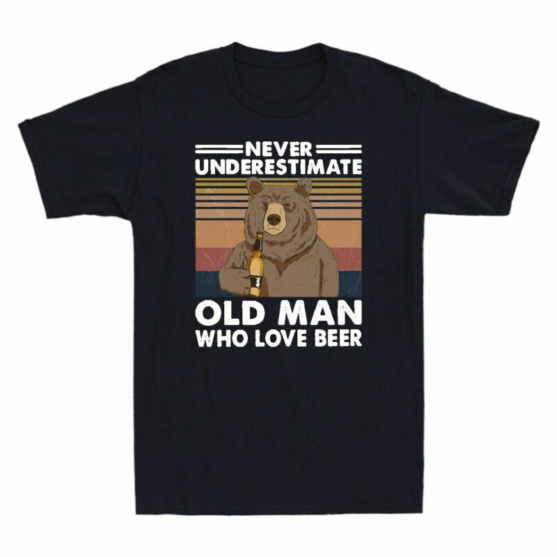 Who Vintage An Bear Underestimate Old Unisex Beer Tshirt Shirt Love Never Drinking S