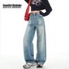 Women's American Retro Washed Loose Wide-Leg Jeans