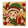 DIY Pearl Bead Painting Kit with Frame 11x11cm Christmas Self-Adhesive Canvas Art Craft Full Drill