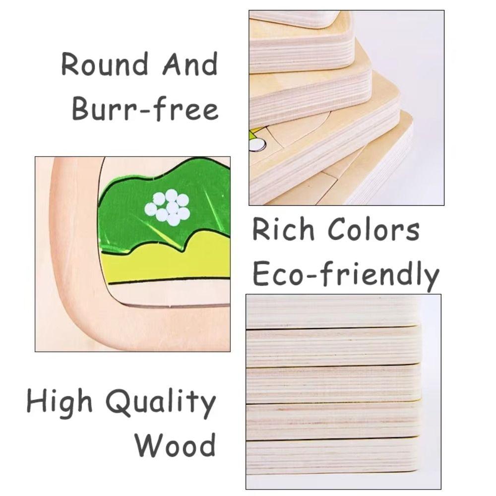 Montessori Multi-Layer Jigsaw Cognitive Growth Puzzles Wooden Toys Kindergarten Kids