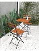 Outdoor Solid Wood Folding Balcony Table and Chair Set - 3-Piece