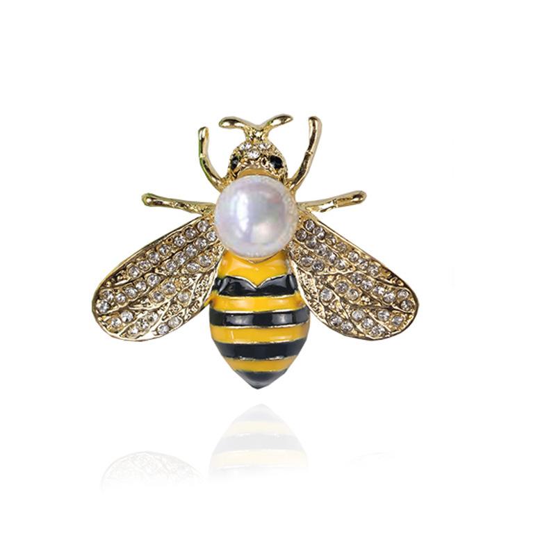 Модная универсальная брошь в виде пчелы, женская индивидуальная креативная брошь в виде насекомого, капающего маслом, брошь в виде жемчуга
