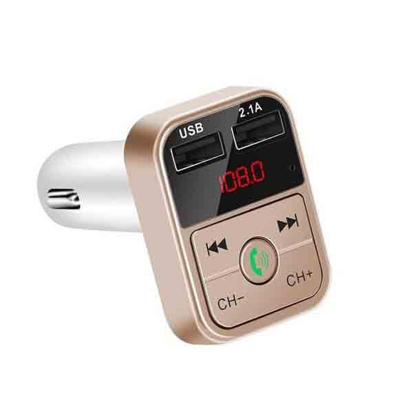 Bil Bluetooth 5.0 FM-sender Trådløs håndfri lydmottaker Auto MP3-spiller 2.1A Dual USB Hurtiglader Biltilbehør
