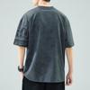 Sommer und Sommer Amerikanisches Hochdichtes Gestricktes Lockeres Mode Herren T-Shirt Kurzärmelig
