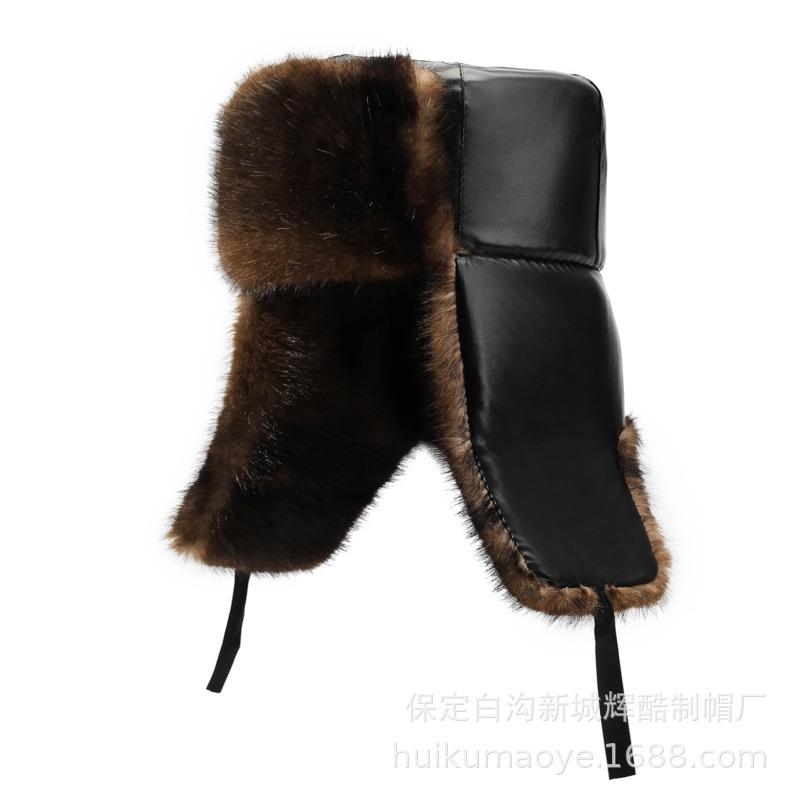 Hat Men's winter ear protection hat Windproof and cold proof Thickened warm imitation fox fur Prince landlord hat