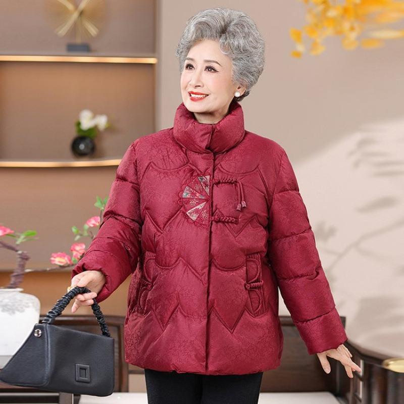 

Padded clothes, piled and thickened medium padded jackets, winter clothes, old warm padded clothes for women 1XL [recommended 80-50kg]