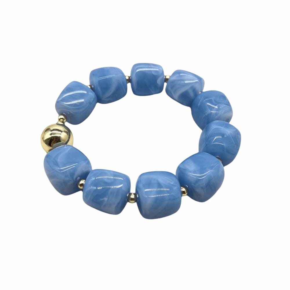 Acrylic Square Beads Bracelet Colorful Stack Hand Chain Elastic Geometric Bracelet Party Jewelry