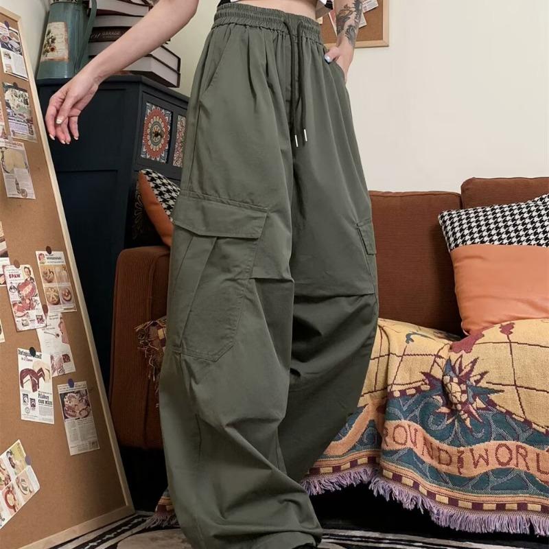 Fashion Casual Streetwear Woman Cargo Pants Wide Leg Pants Women High Waist Plus Size Y2K Trendy Loose Straight Office Lady Trousers