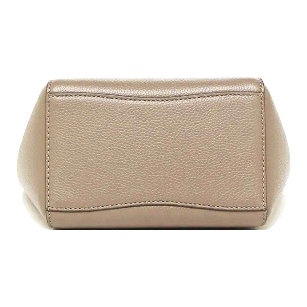 Tory Burch Mcgraw Iconic Double T Logo Bucket Bag Leather Handbag Small Women Handbags Clay-Gray 74956-200