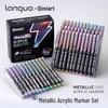 Blue Metallic Acrylic Marker Set - 48 Colors for Toy Painting, Opaque & Stackable.