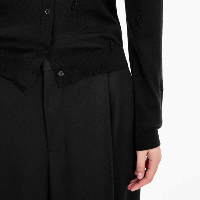 JNBY 2025 Fall Slim-Fit 100% Wool Cardigan
