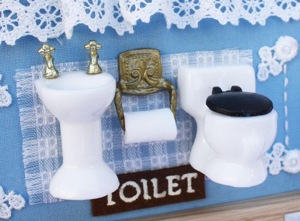 Billy Handmade Dollhouse Kit Ceramic Frame Kit Toilet Frame 5721