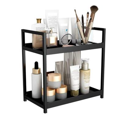 Countertop Storage Rack Double Layers Heavy Duty Metal Home Office Living Room Kitchen Bathroom Cosmetics Organizer Holder