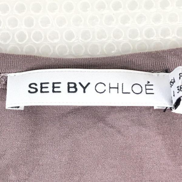 SEE BY CHLO / Long Sleeve Tight Dress / Knee-Length Skirt [Women’s 4 / M / Pink] Rayon Fabric(USED)