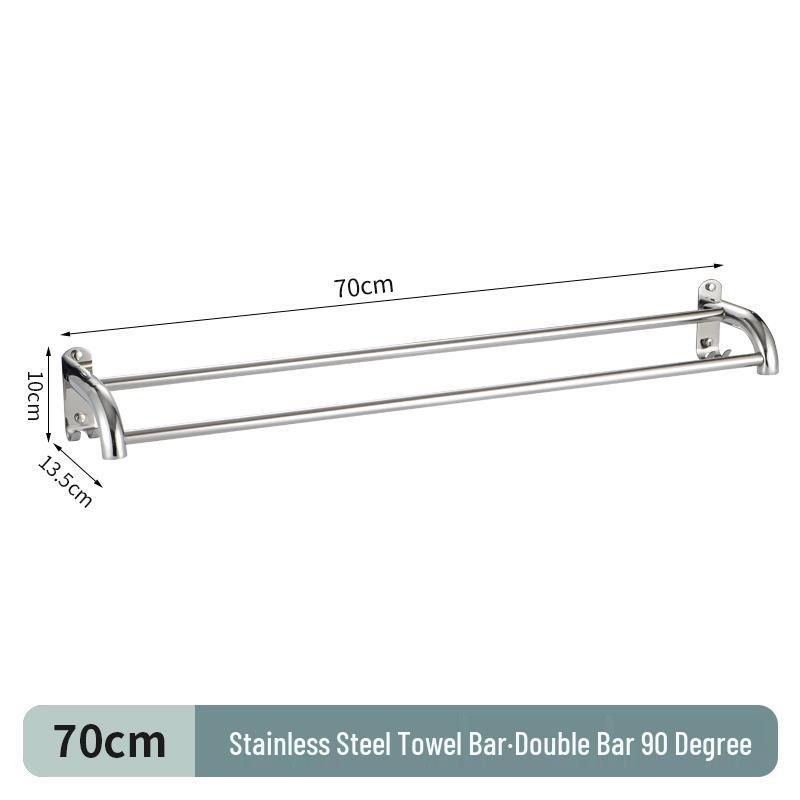 304 Stainless Steel Double Bar Bathroom Towel Rack