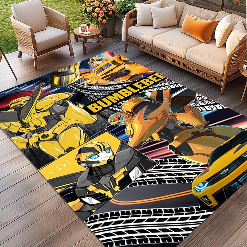 Bumblebee Print Rug, Washable Floor Carpet, For Entryway Dorm Laundry Room Office Study, Home Decor Birthday Christmas Gift