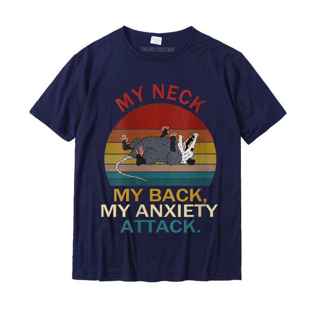 Womens My Neck My Back My Anxiety Attack Opossum Sunset Round Neck T-Shirt Cotton Boy Tops Shirt Summer T Shirts Summer