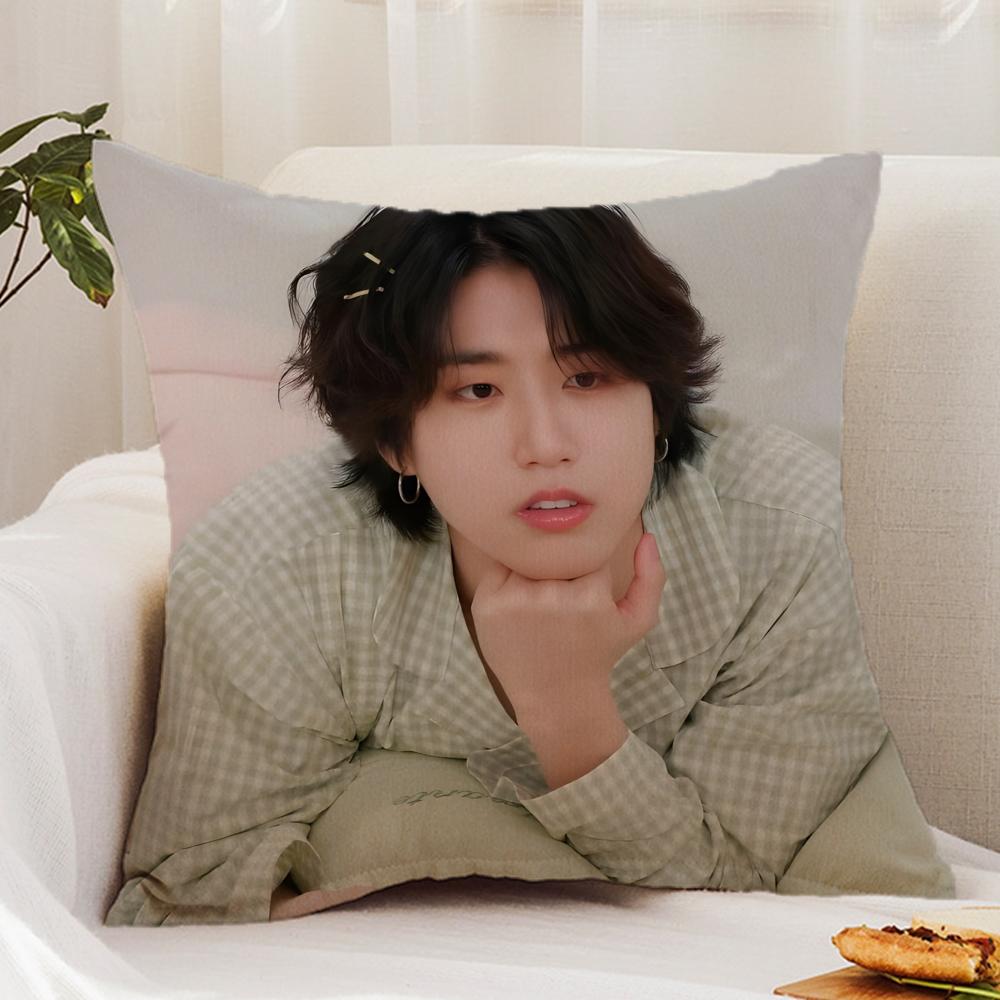 Singer HHan JJisung Boy Cushion Cover Premium Comfort Reversible Pillow Cover  Dual  Use Design for Home  Car
