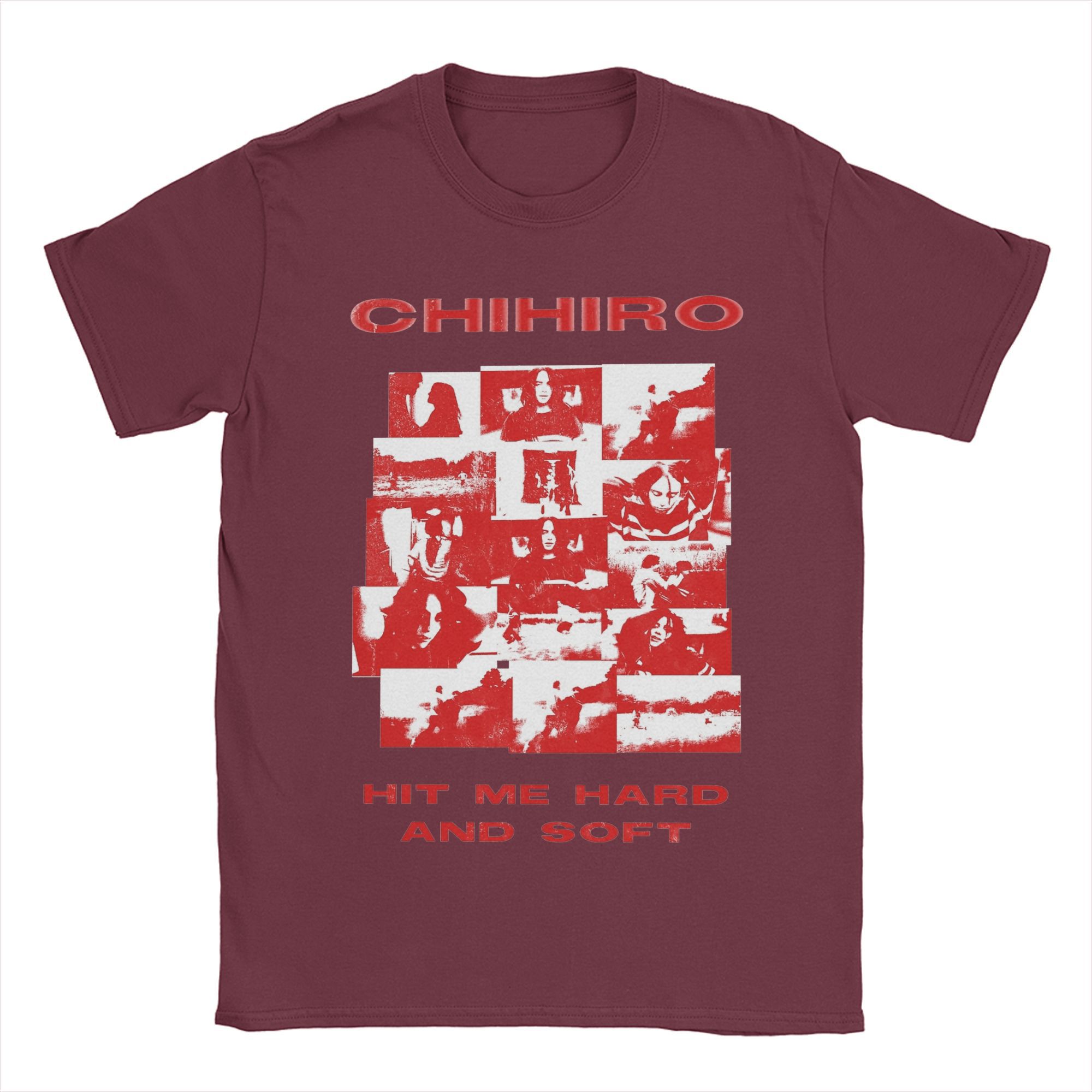 

Футболка Chihiros Hit Me Hard And Soft для мужчин, юмористическая футболка из 100% хлопка с круглым вырезом и коротким рукавом, одежда больших размеров XXXXXL бордовый