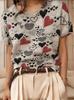 Top Maglione Girocollo a Maniche Corte Jacquard Color Block Retrò 2026