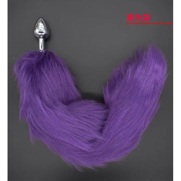 New Flexible L40cm Fox Tail Butt Plug with Curved Design Small Metal Anal Plug Sex Party Performance Couple Sex