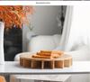 Wabi-Sabi Fruktskål med Bas i Faux Travertin - Elegant Skrivbordsförvaring och Dekoration för Lyxiga Bed & Breakfast och Showrooms.