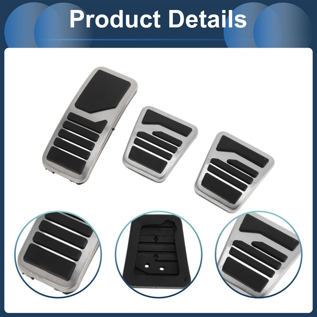 ABSOPRO 1 Set Manual Footrest Pedal Footrest Pedal Stainless Steel Silver Tone for Mitsubishi Outlander Covers, Pads, 2013-2020