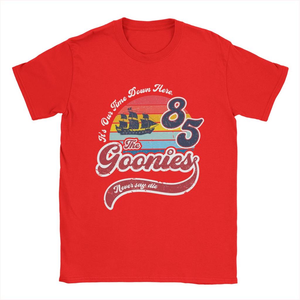 Goonies Sagen Niemals Stirb T-Shirts Herren Freizeit 100% Baumwolle T-Shirt Rundhalsausschnitt Kurzarm T-Shirts Klassische Oberteile