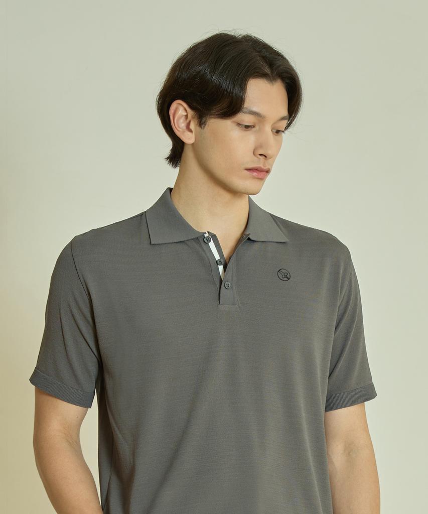 Antomas Scallop Polo Knit Men'S - Gray