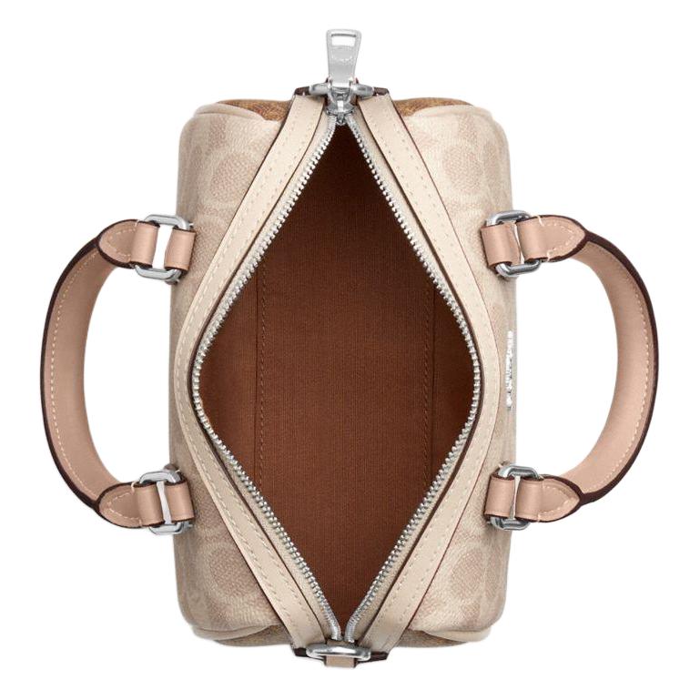Coach Rowan 18 Brand Logo Detachable Shoulder Strap Boston Bag Women handbag Milk-Tea CW330-SVXCU