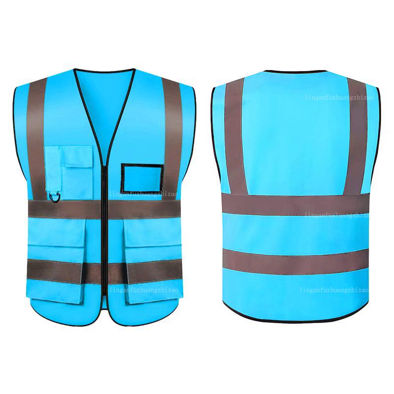 Multi-Pocket Reflective Vest for Sanitation & Construction with Printing