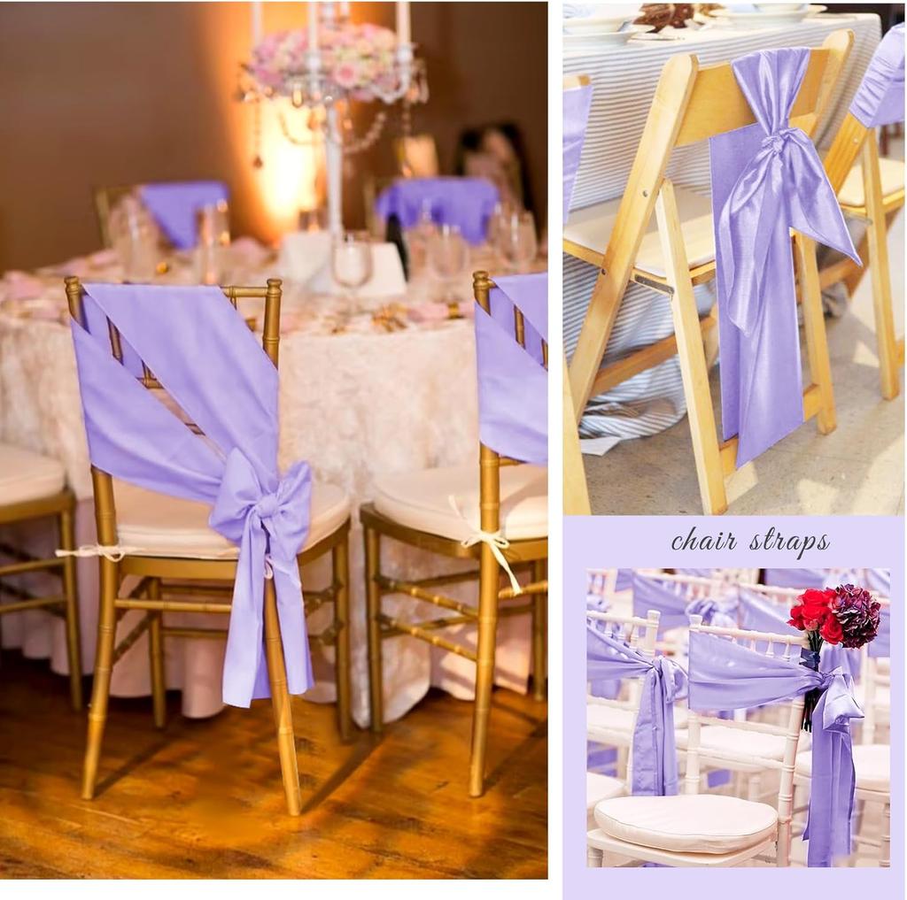 Wholesale 10/50pcs Satin Bow Sashes Wedding Chair Decor 17x275cm Ribbon Butterfly Tie Band For Christmas Birthday Party Sashes